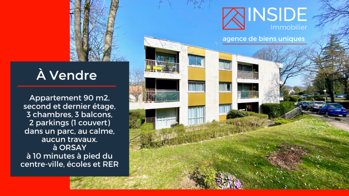 appartement 4 pièces A vendre 90 m2 à dernier étage à Orsay, par Inside immobilier Orsay